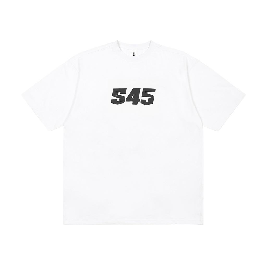 

Мужская футболка с коротким рукавом, круглым вырезом, свободного кроя в гонконгском стиле - Однотонная, Хип-хоп тренд M