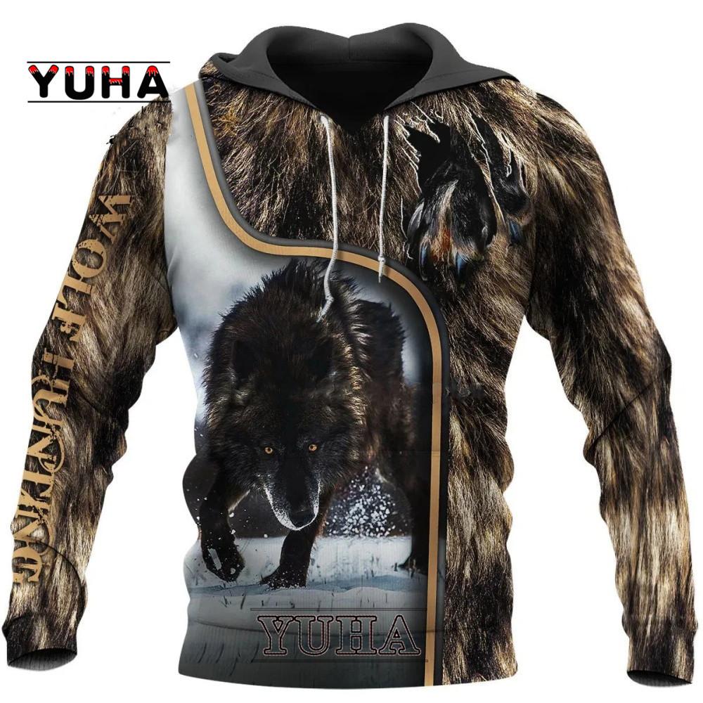 Толстовка с капюшоном Bear Hunting 3D Print Hoodies/Sweetshirt для мужчин и женщин — фото 20