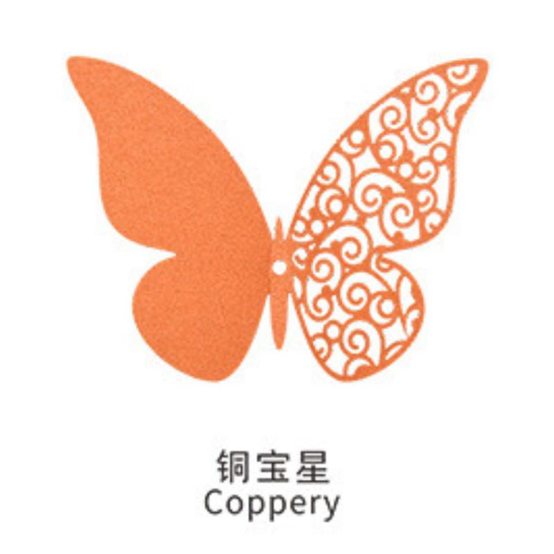 3D Abnehmbare Hohlperlenpapier Simulation Geschichtete Schmetterlings-Wanddeko Schmetterlingsaufkleber Hohl Wandaufkleber für Hochzeit