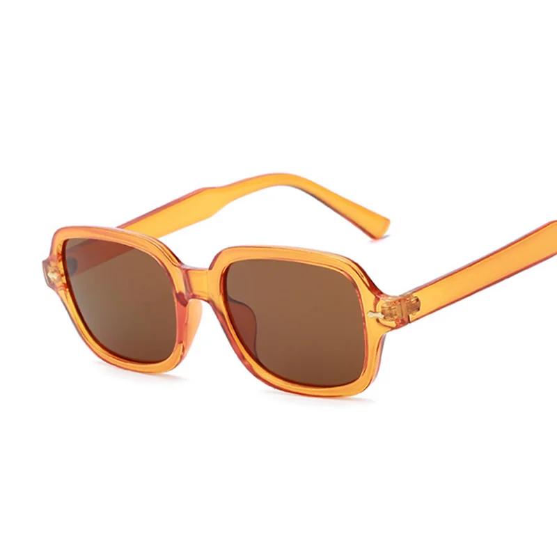 Vintage Square Sunglasses Woman Fashion Small Frame Yellow Black Sun Glasses Male Female Retro Rivet Morror