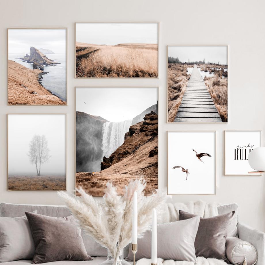Modern Nordic Canvas Painting Landscape Posters On The Wall Moutain Cloud Paintings for Interior Home Room Decor No Frame