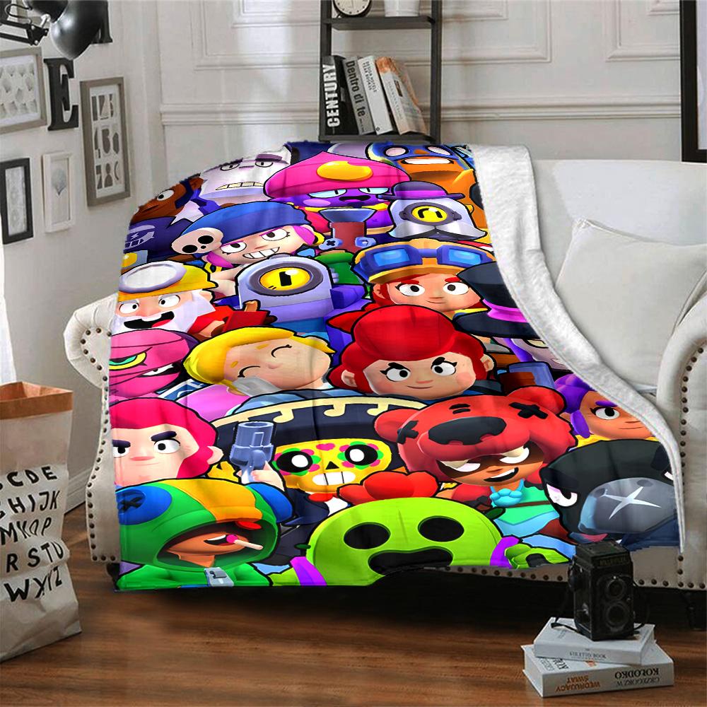 Brawl Stars Blanket Durable Comfort Great for Office Picnics Office Chair for All Seasons Playful Design Ideal Gift For Birthday Valentine'S Day