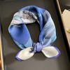 100% Pure Silk Scarf Women Hair Fashion Foulard Square Small Headband Hijab Print Poncho Scarves Bandana 53Cm