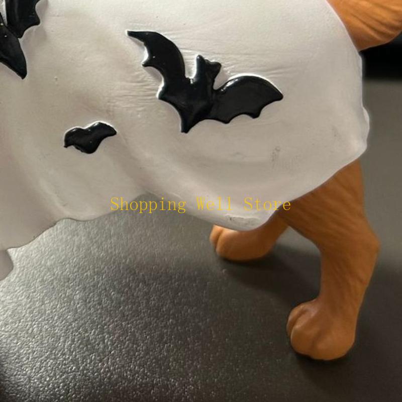 KX4B Halloween Decor with Dog Holding Pumpkin Bowl for Tabletop, Shelf, Mantel, Party & Festive Home Display (1 Piece)