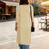 Women's Long Sleeve Button Front Cardigan Longline Slim Fit Knit Top Lightweight Layering Sweater for Casual Wear
