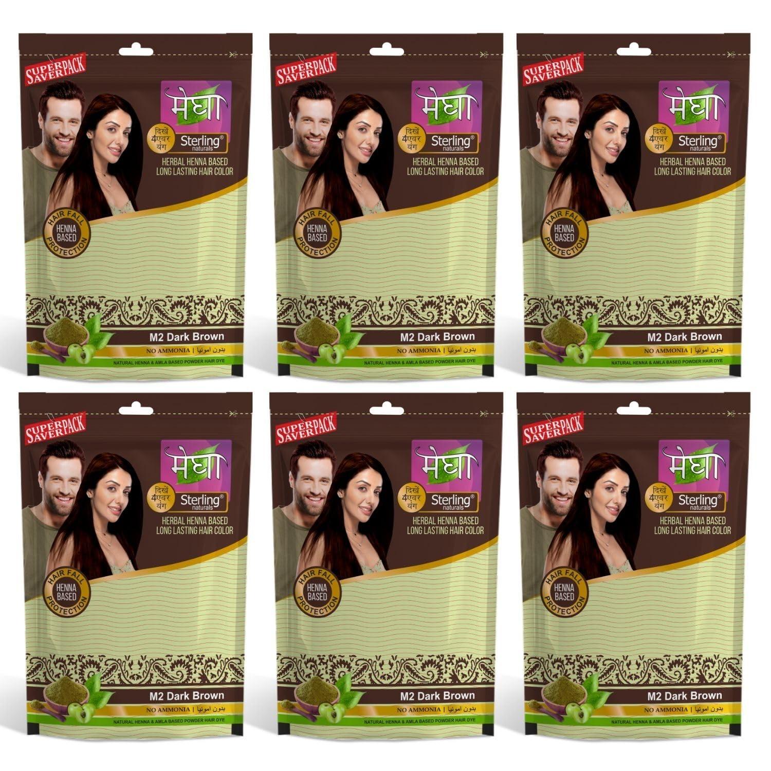 

@ Megha Mehandi Hair Powder Dark Brown For Unisex Pack Of 6 Each 45g Zr-9050-60%Off