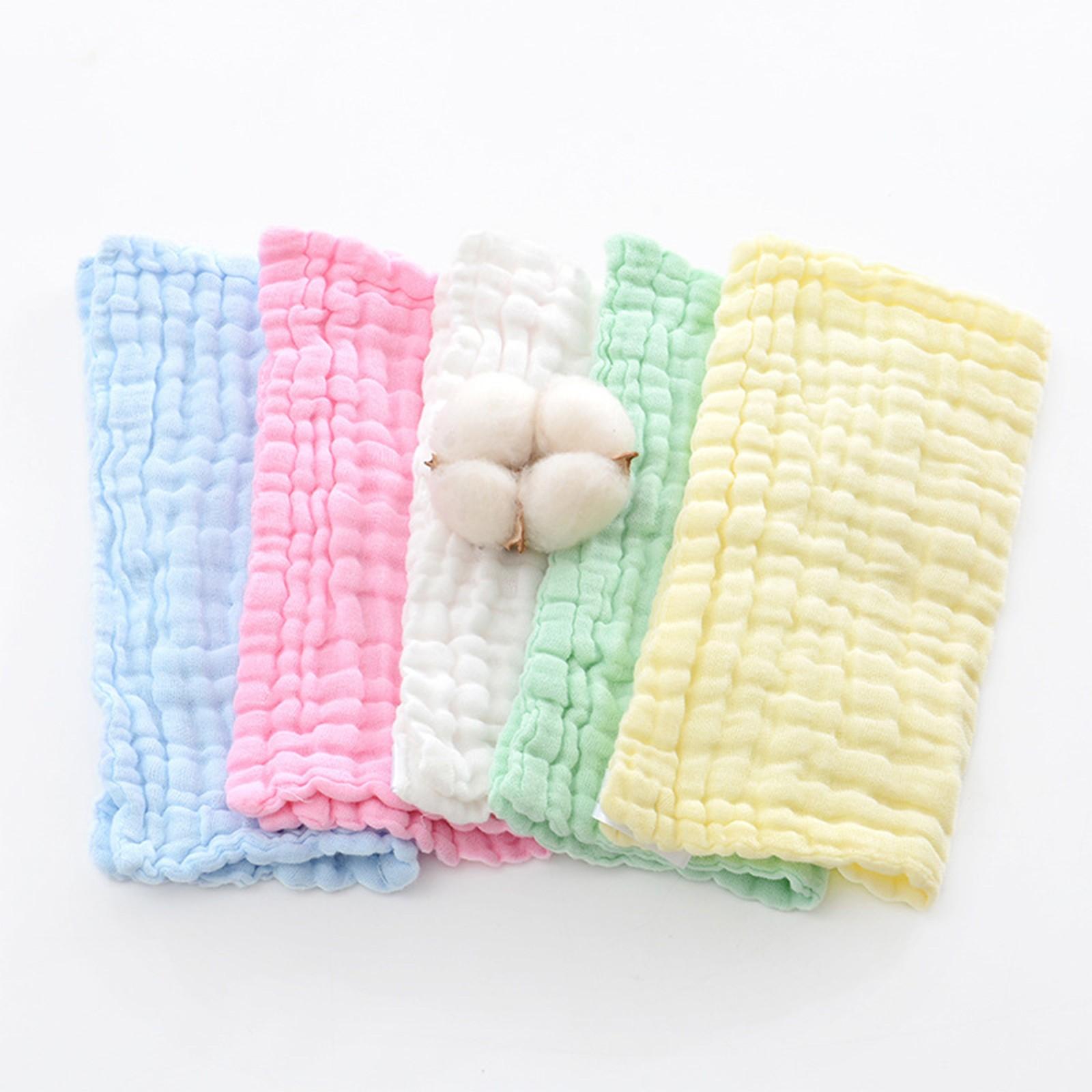 

5pcs Baby Towels Hand Face Wipes For Newborn Toddler Kids Solid Handkerchief Child Cotton Blank Bath Feeding Cloth Wipes One Size зелёный