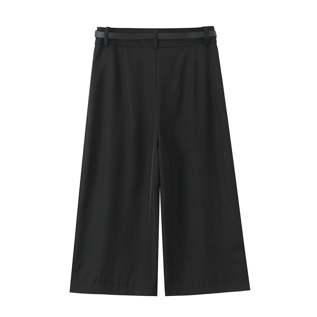 2025 Spring Women's European & American Style Fashion Long Casual Shorts with Chain Belt