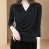 Autumn Fashionable and Versatile Temperament Age-reducing Bottoming Shirt for Women Bright Silk Long-sleeved Top