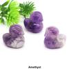 1.2" Little Duck Statue Natural Stone Reiki Healing Crystal Amethyst Tiger Eye Animal Figurine Gemstones Crafts Home Decor Gifts