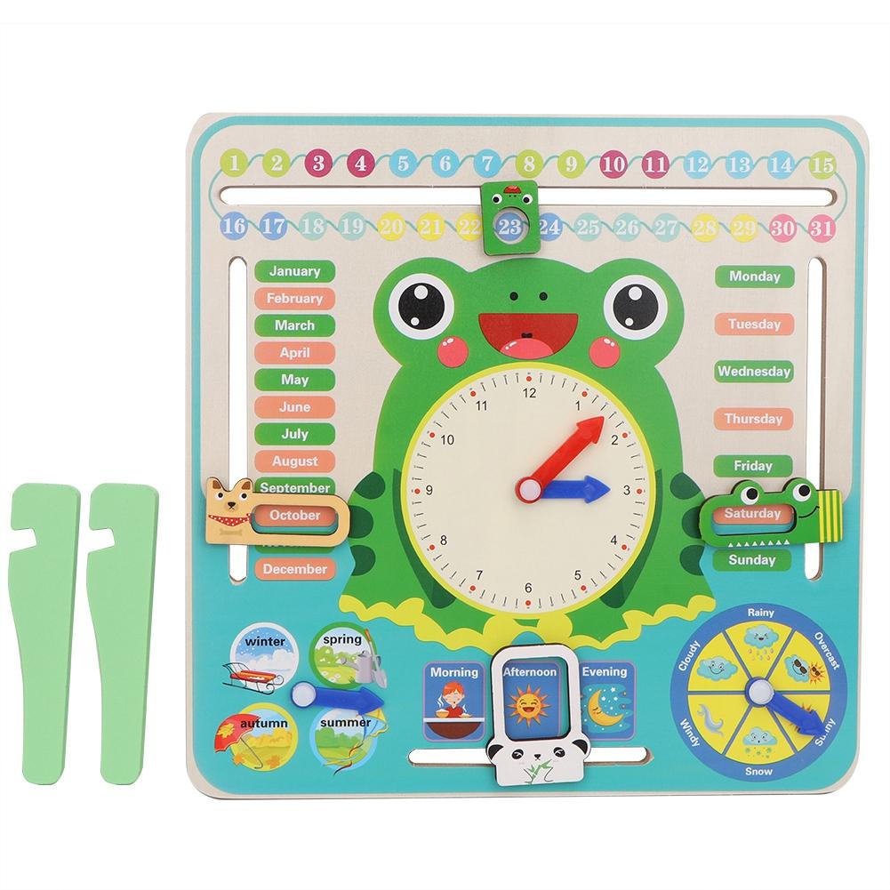 

Wooden Multifunctional Calendar Clock Seasons Time Cognition Educational Toy for Kids
