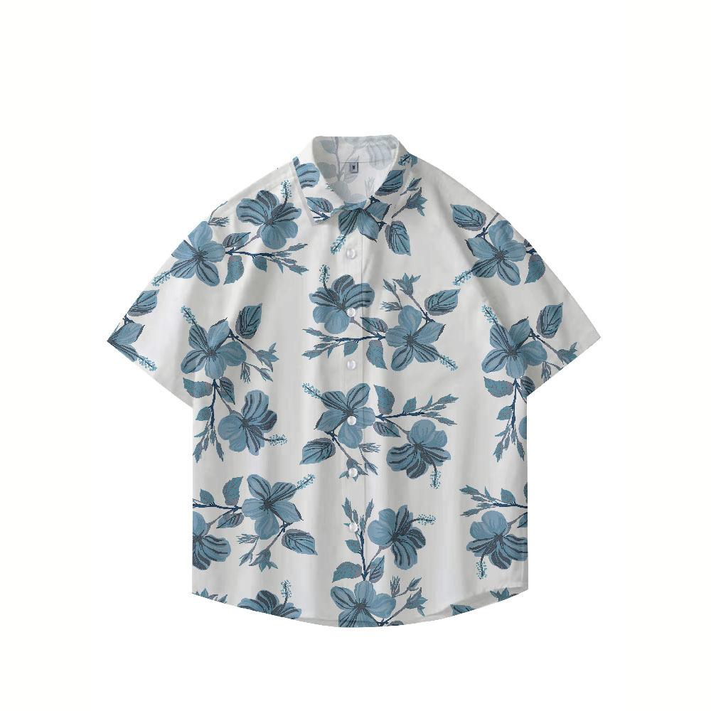 Summer 3D Printed Short Sleeve Flower Shirt Men'S Vintage Hawaiian Beach Casual Loose Men'S Large Size Shirt