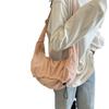 Spring new ultra-light fashion pleated messenger bag student cloth bag shoulder bag pull belt sewing line pleated bag