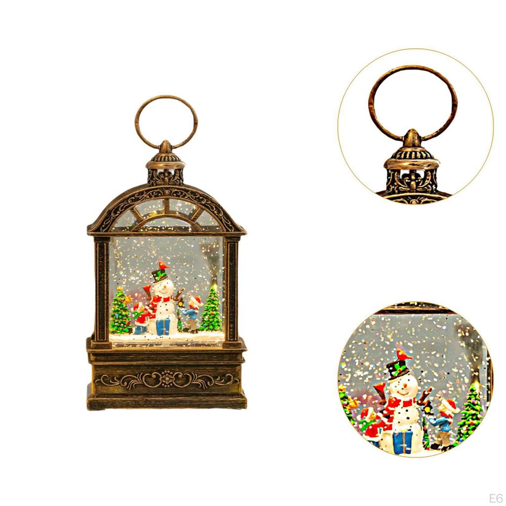 Christmas Snow Globe Lantern Lamp Handmade Home Decoration Music Box for Table Centerpiece