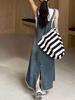 Tall Slim Denim Overall Dress - Enhances Height and Slimming Effect