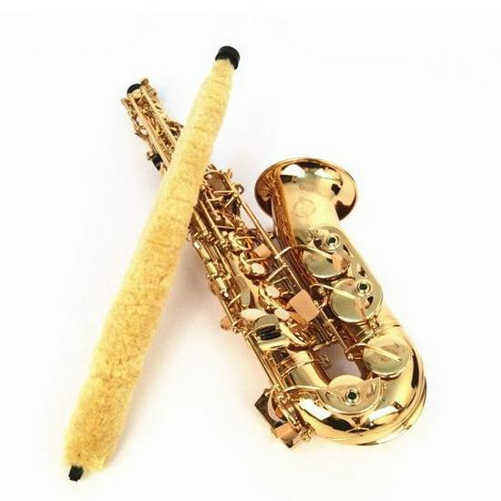 Yellow Alto Saxophone Body Cleaning Brush for Wind Instruments