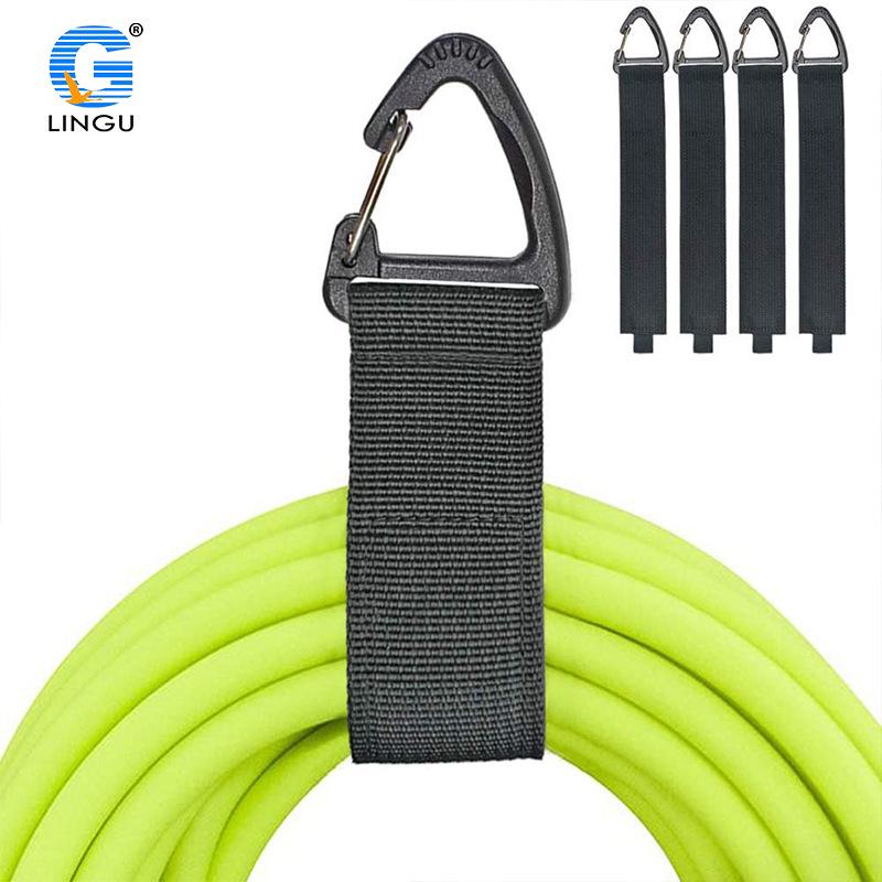 Heavy Duty Nylon Storage Strap with Carabiner and Hook & Loop Tie