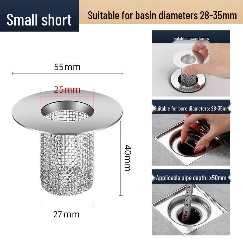Universal Stainless Steel Hair Filter for Bathroom Floor Drain, Basin, Toilet, and Bathtub