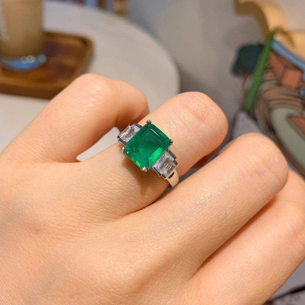 European and American Fashion, Color Treasure Model European and American Popular Simulation Color Treasure Model 8 * 10 Rectangular Ring