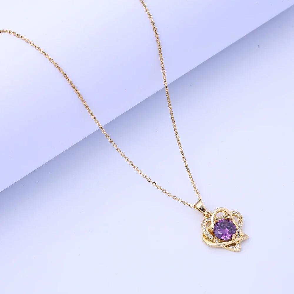 Copper micro inlaid pendant, electroplated titanium steel necklace pendant, zircon clover agile style, small waist DIY accessory