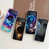 Beautiful Planet Stars Hard PC Phone Case For Samsung Galaxy Z Flip 5 4 3 Transparent Cover For Galaxy Z Flip 6 Foldable Cases