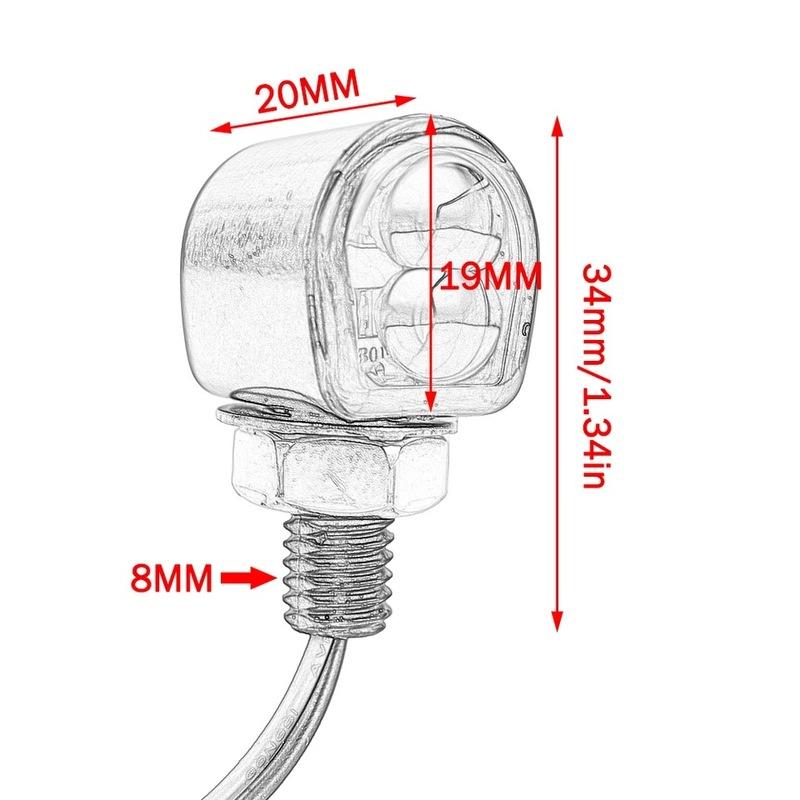 E Marked M8 Mini Motorcycle Turn Signal Light Indicator 12V Amber LED Signals Blinker Winker Lamp For Cafe Racer Bobber Honda