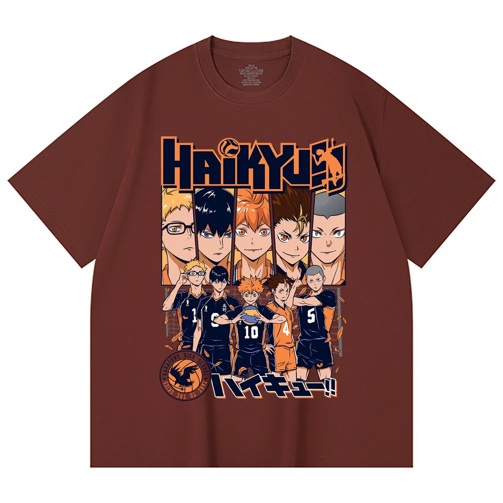 T-shirt Unisex Cotone Pesante 230 Gsm 100% Cotone Haikyu V7 Karasuno High Stampa