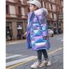 Girls' Mid-Length Shiny Winter Down Cotton Jacket