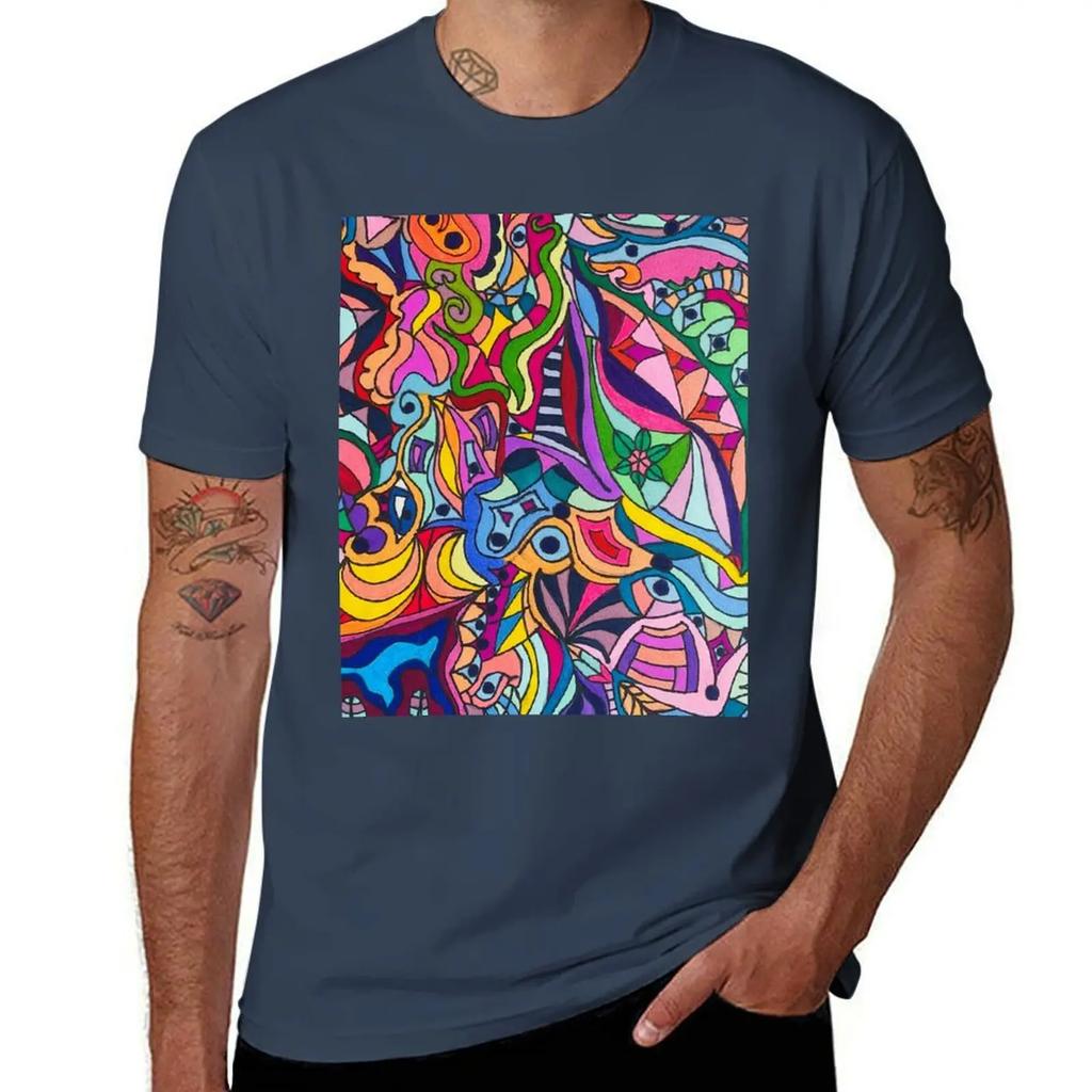 Trippy Rainbow Zentangle T-Shirt blacks funny gifts mens cotton t shirts