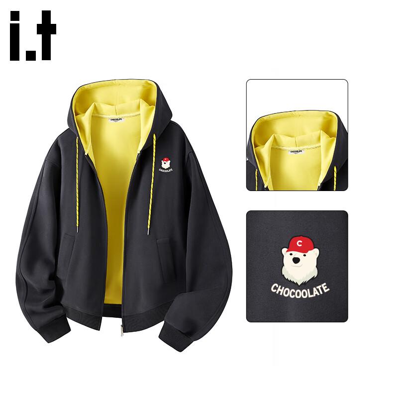 CHOCOOLATEit Men's Relaxed Fit Hooded Cardigan Sweatshirt