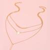 European and American new necklaces, multi-layer triangular neck chains, women's fashion metal elbow necklaces, creative stick pendants