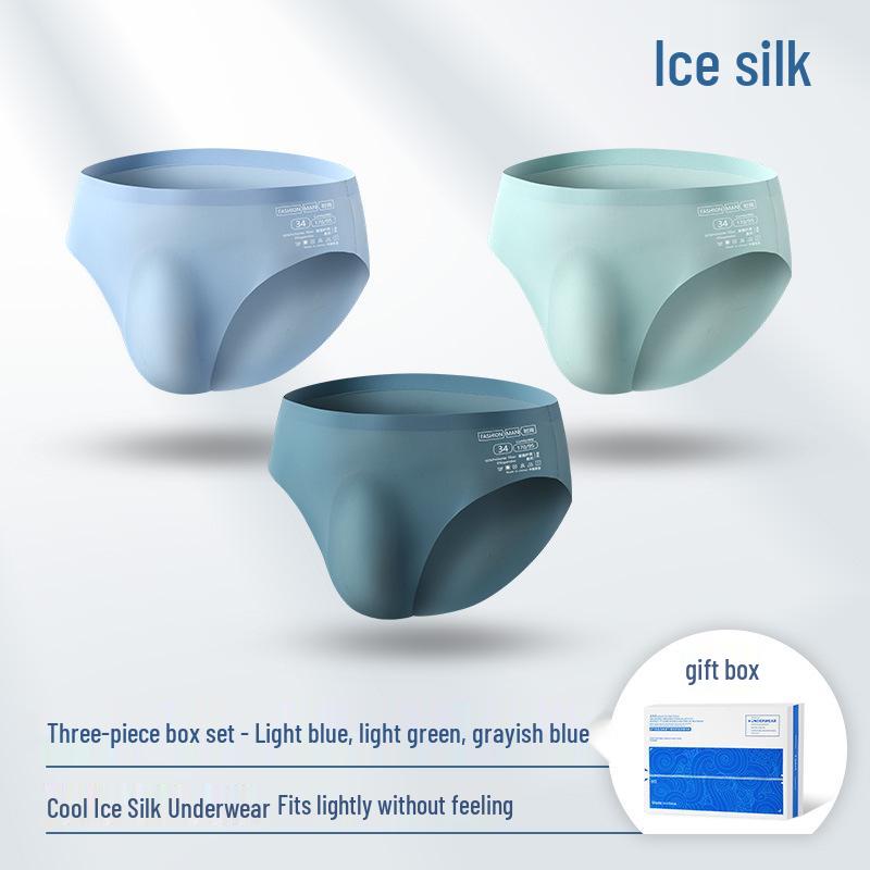 Herren Nahtlose Eis Seide Slips - Atmungsaktive, Antibakterielle Dreieck Unterwäsche