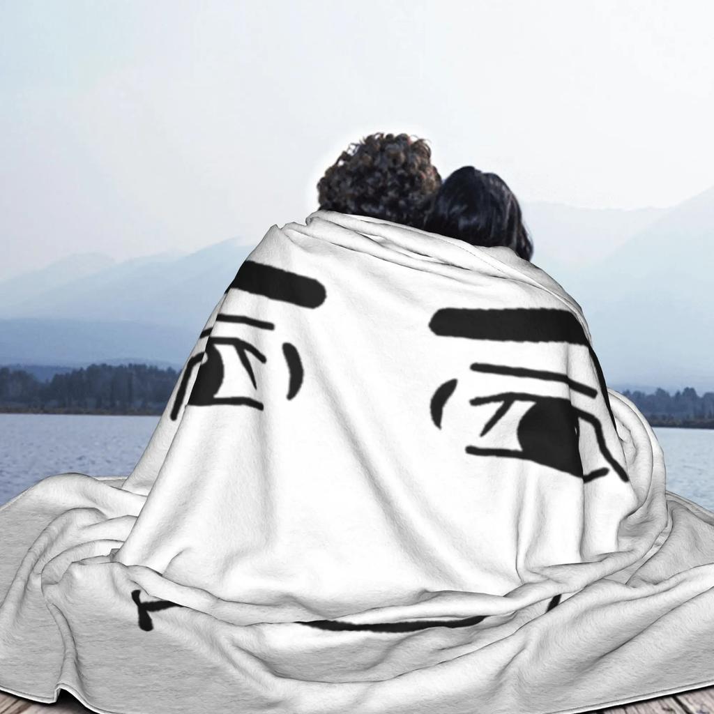 Man Face Gaming Meme Knitted Blanket Flannel Robloxx Soft Throw Blanket for Home Couch Bedroom Quilt