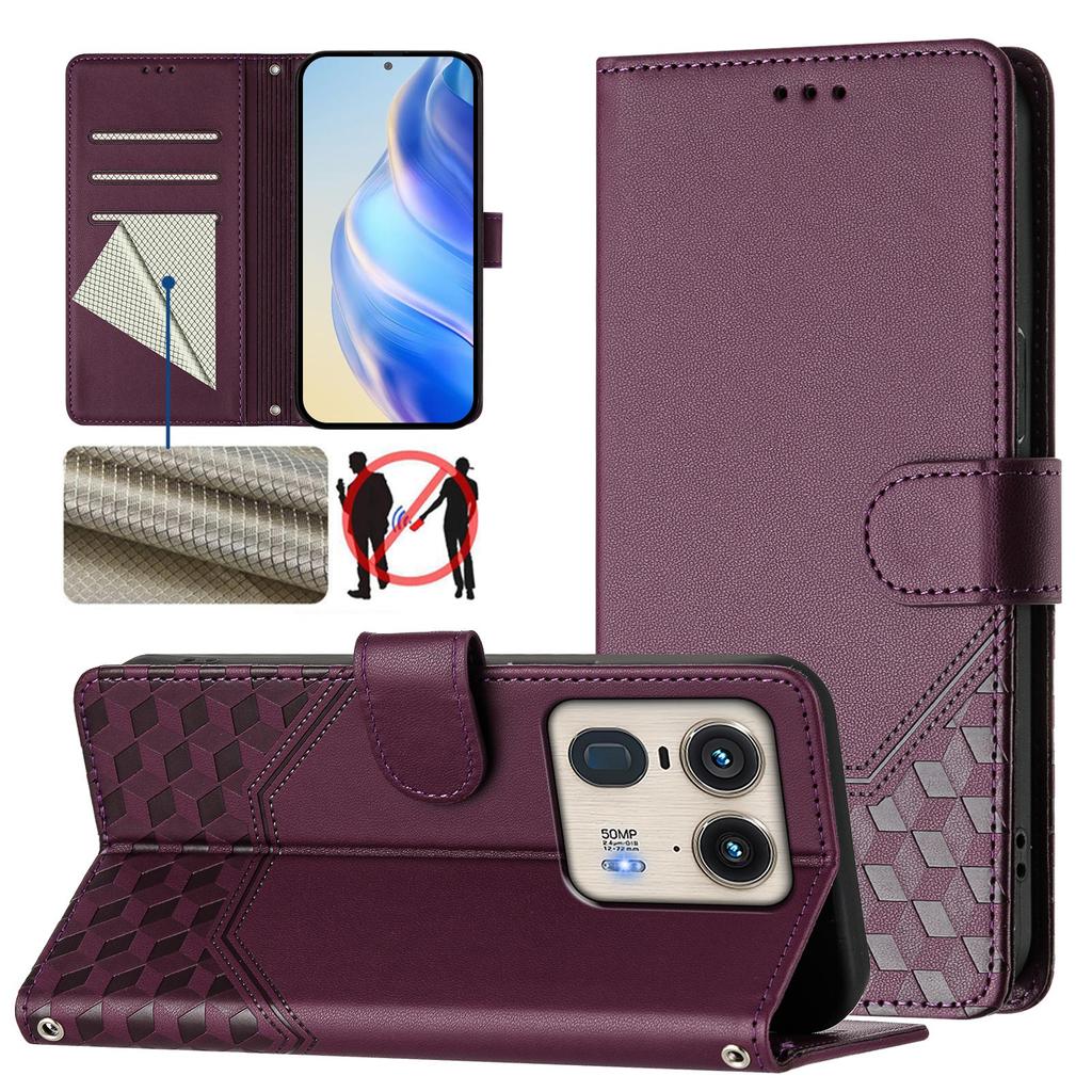 Luxury Honeycomb Leather Phone Case For Motorola Edge 30 40 Neo 50 60 Pro 70 Edge S30 X30 Card Wallet Phone Protect Cover