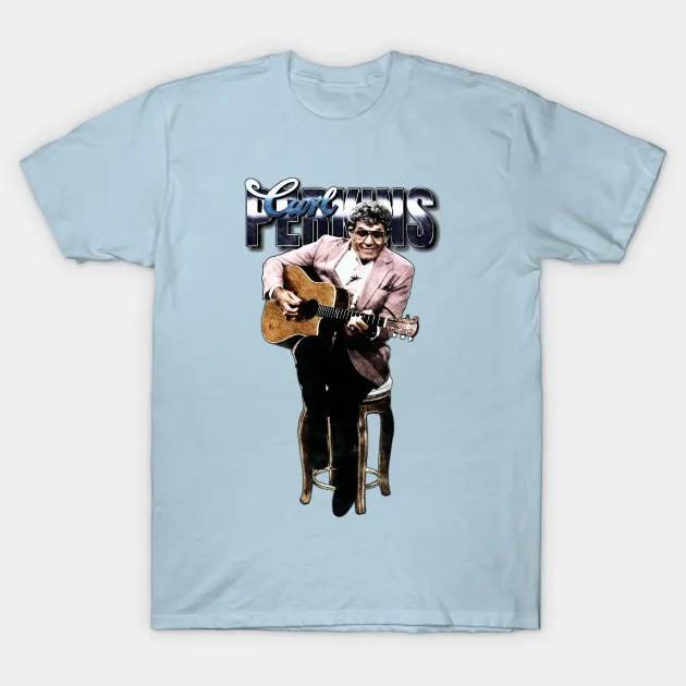 Vtg Carl Perkins Music Star Heavy Cotton Light Blue T Shirt For Men MC100 Unisex T-Shirt S