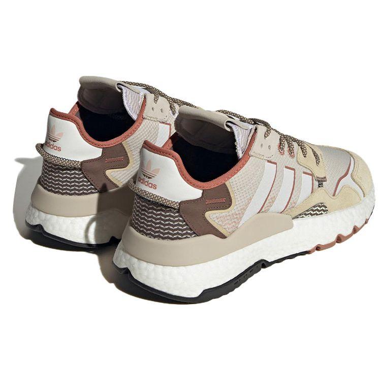 Adidas Originals Nite Jogger Round Toe Lace-Up Slip-Resistant Durable Lightweight Low-Top Casual Shoes Unisex Sneakers Beige IE1924