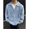 Men's Gray Two-Piece Pilling-Resistant V-Neck Sweater – Korean Style Winter Knitwear