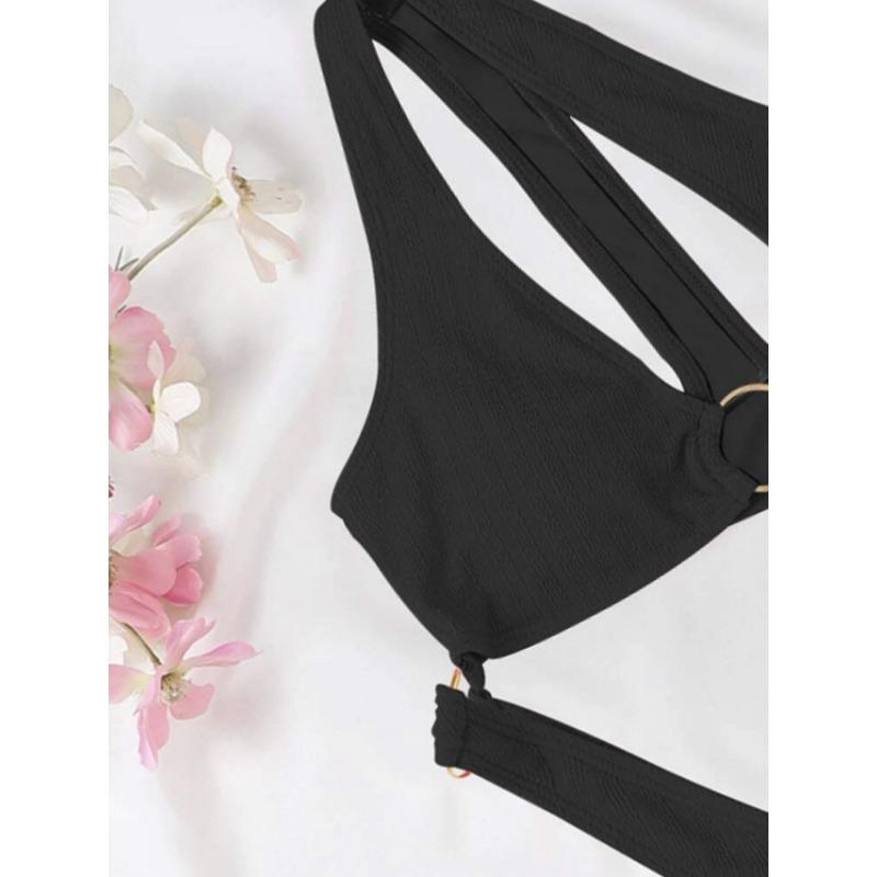 Women Solid Color Sexy One Piece Bikini Swimsuit For Beach Swimming