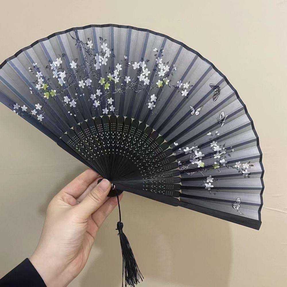 Silk Folding Hand Fan High Quality Japanese Decorative Fan Vintage Silk Folding Fan Smooth For Birthdays Travel Dance