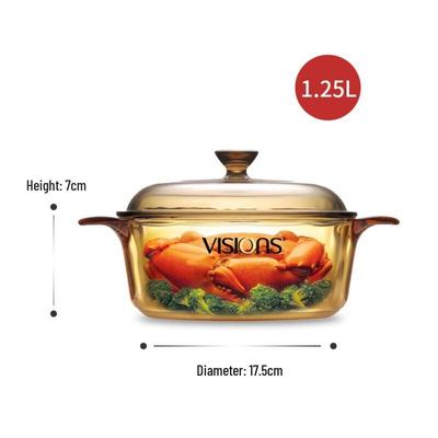 Oală de sticlă ZISIZ de 1,25 L cu mânere duble