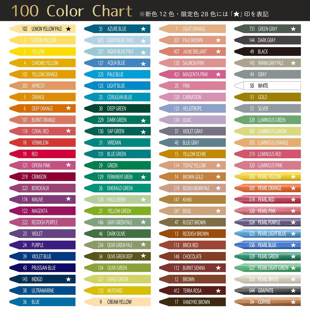 Sakura Crepas Colored Pencil Coupie Pencil 100 Colors Black Package Edition FY100A