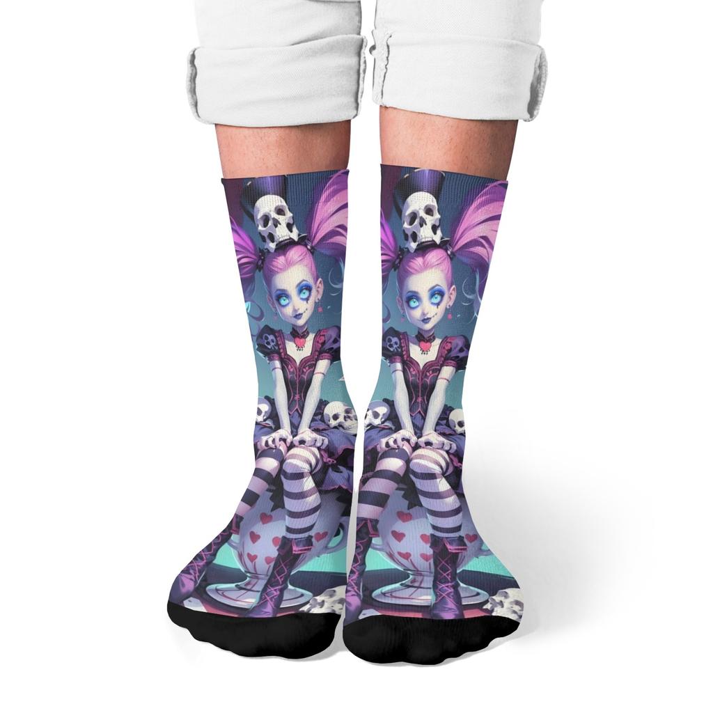 Halloween Monster Girl Cute Happy Socks Street Hip-Hop Trend Socks Harajuku Retro Skin-friendly Breathable Socks Unisex Gift