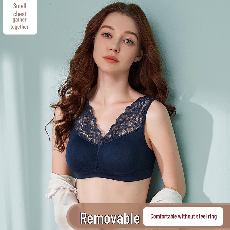 Lace Trim Strapless Gathered Bra for Women - Beautiful Back Vest-Style Design