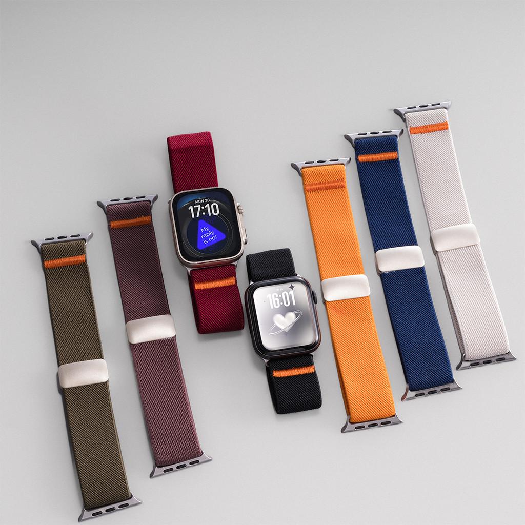 Magnetic Nylon Loop Strap Elastic Bracelet for Apple Watch Ultra 3 49mm Iwatch Series 11 10 9 8 7 6 SE 5 4 46mm 45mm 44mm 42mm