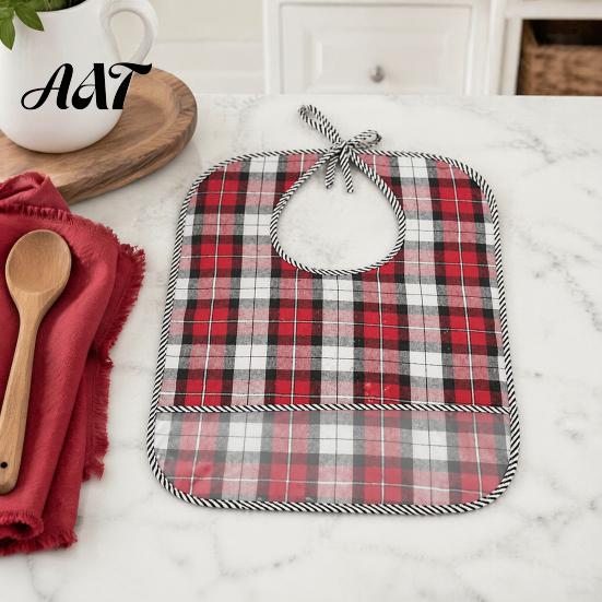 Double Sided Adult Bibs Double-sided Waterproof Bib, with Adjustable Neck Strap, Wide Adaptive Clothing for Seniors Crumb Catcher Large Washable