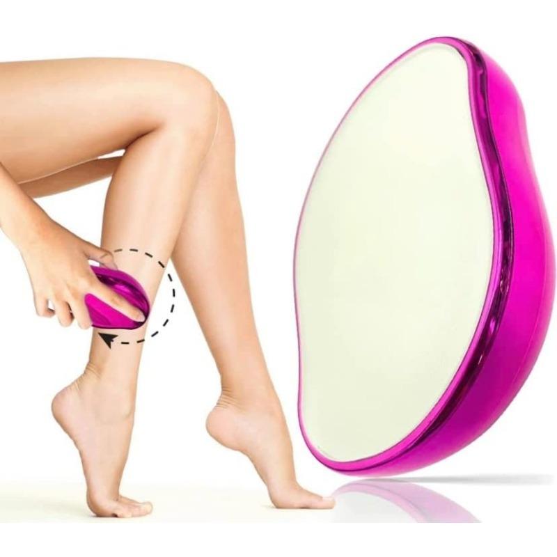 Crystal Hair Eraser - Removedor de pelos indolor para mulheres e homens, braços, pernas e costas, esfoliação suave portátil, reutilizável e lavável