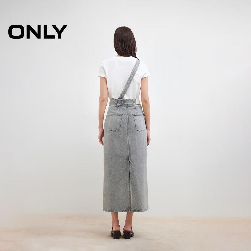 ONLY 2025 Spring Commuter Slit Denim Overall Dress