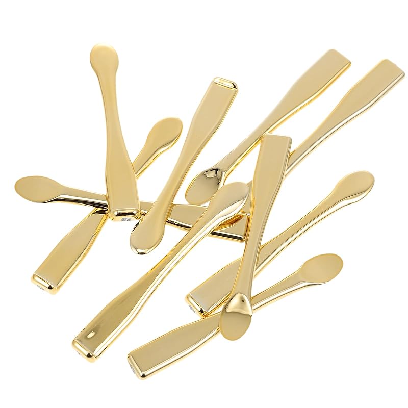 50 pcs eye cream spatula face cream spoon gold mask plastic scoops mask ygienic Plastic Spatulas for Skincare, Travel-Friendly & Easy to Clean, for 6X1X0.3CMx5pcs