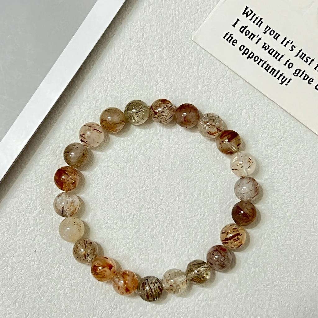 Women Natural Crystal Beaded Bracelets 8mm 10mm 12mm Round Yoga Bead Stretch Bangle Handmade DIY Jewelry Gift