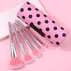 REGENBOOG - Set of 5: Makeup Brush + Polka Dot Case
